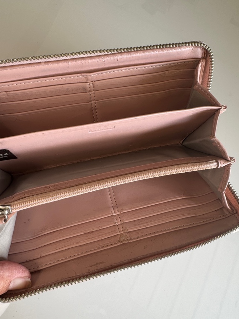 Coach Ashley Perforated Zip Around Wallet  in Blush - Picture 9 of 10